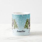 シルバードイツの羊飼いの冬の森の名前 コーヒーマグカップ (中央)