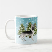 シルバードイツの羊飼いの冬の森の名前 コーヒーマグカップ (左)