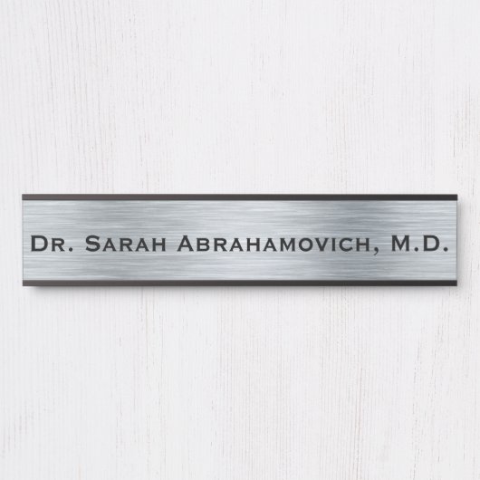 シルバードクターのオフィスのドアの看板ロング名 サインプレート (正面)