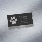 シルバードッグポーオンブラックペットグルーミングサービス マグネット名刺 (インサイチュ)