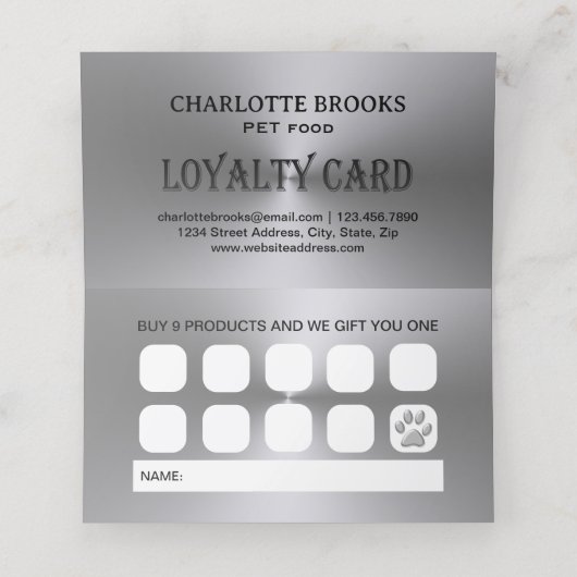 シルバードッグポーオンブラックペットグルーミングサービス ロイヤリティカード (内部開封)