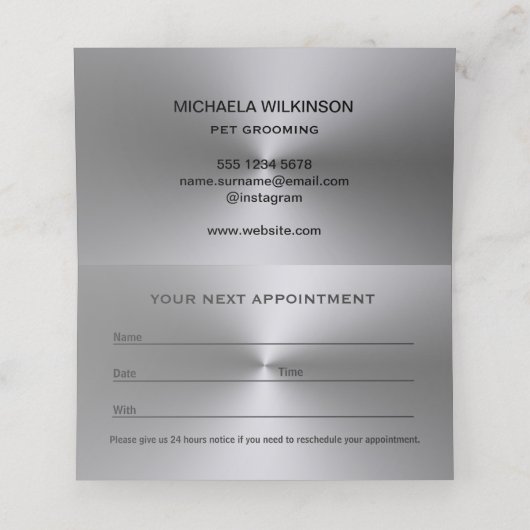 シルバードッグポーオンブラックペットグルーミングサービス 予約カード (内部開封)