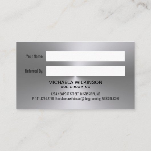 シルバードッグポーオンブラックペットグルーミングサービス 紹介カード (裏面)