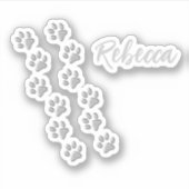 シルバードッグポーズブラック背景プリントパターン シール (正面)