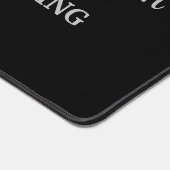 シルバードッグポーズブラック背景プリントパターン デスクマット (コーナー)