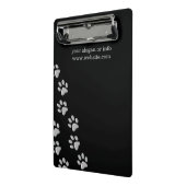 シルバードッグポーズブラック背景プリントパターン ミニクリップボード (アングル2)