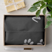 シルバードッグポーズブラック背景プリントパターン 薄葉紙 (ギフト)