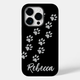シルバードッグポーズブラック背景プリントパターン Case-Mate iPhone 14 PROケース