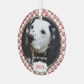 シルバードッグ私の初めてのクリスマス写真オーナメント ガラスオーナメント (正面左)