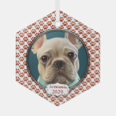 シルバードッグ私の初めてのクリスマス写真オーナメント ガラスオーナメント (正面)