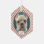 シルバードッグ私の初めてのクリスマス写真オーナメント ガラスオーナメント (正面左)