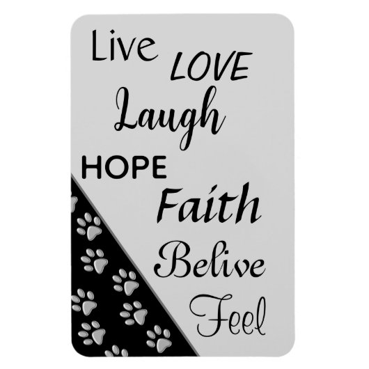 シルバードッグ黒背景プリントPattern Mag マグネット (縦)