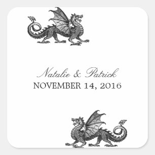 シルバードラゴン結婚式用シール スクエアシール