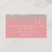 シルバードリッピンググリッターピンクグラム爪、 ネイルテック 名刺 (裏面)