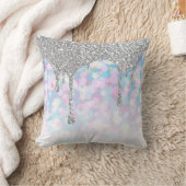 *~*シルバードリップグリッターパステルブルーピンクスターズ クッション (ブランケット)