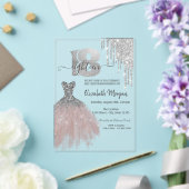 シルバードリップスグリッターシックドレス18th誕生日 アクリル招待状 (インサイチュ (ウェディング))