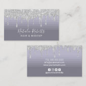 シルバードリップスダエレガントスティパープル美しいブティック 名刺 (正面/裏面)