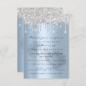 シルバードリップスバラスモーキーブルーブライダルスウィート16th 招待状 (正面/裏面)