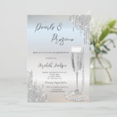 シルバードリップスパールスプロセッコブライダルシャワー 招待状 (スタンド正面)