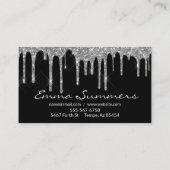 シルバードリップスブラックエレガントユニークカスタム 名刺 (裏面)