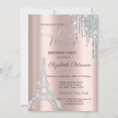 シルバードリップス、ダイヤモンドエッフェルタワー30th Birthday 招待状 (正面)