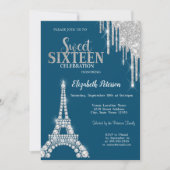 シルバードリップス、ダイヤモンド エッフェル塔  スイート16 招待状 (正面)