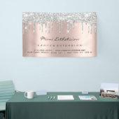 シルバードリップバラ金ゴールド赤面まつ毛メイクアップブライダル 横断幕 (トレードショー)