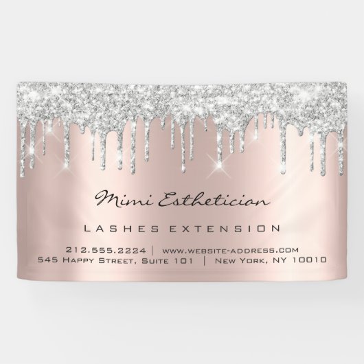 シルバードリップバラ金ゴールド赤面まつ毛メイクアップブライダル 横断幕 (横)