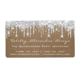 シルバードリップ紙吹雪ブライダルスウィート16th紙クラフト ラベル