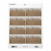 シルバードリップ紙吹雪ブライダルスウィート16th紙クラフト ラベル (フルシート)