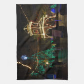 シルバードルシティでのクリスマス キッチンタオル (縦)