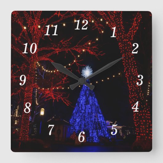 シルバードルシティクリスマスウォール時計 スクエア壁時計 (正面)