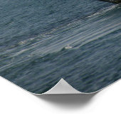 シルバードルフィンカニ魚釣りボート ポスター (角)