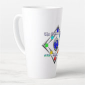 シルバードルフィンズサガオブライフ&ラブロゴ カフェラテマグ (左アングル)