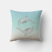 シルバードルフィンターコイズモダン海洋 クッション (裏面)