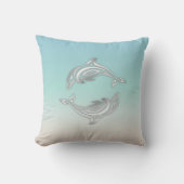 シルバードルフィンターコイズモダン海洋 クッション (正面)
