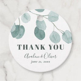 シルバードルユーカリ結婚の感謝 フェイバータグ