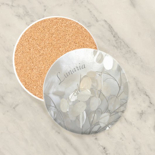 シルバードルルナリアエレガントフローラ自然石 コースター