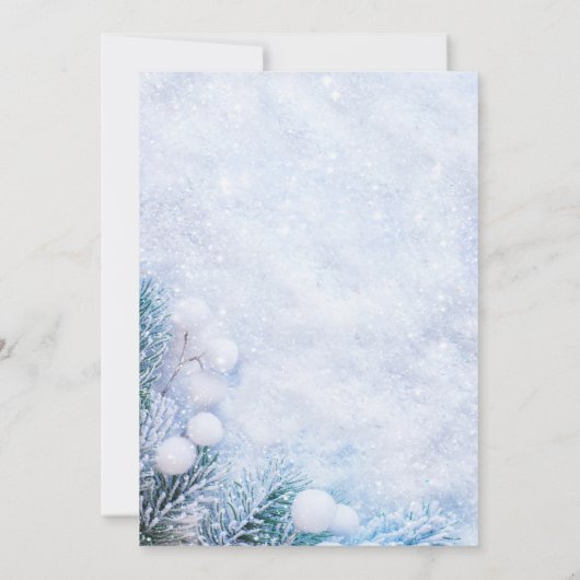 シルバードレスウィンターワンダーランドスウィート16パーティー 招待状 (裏面)