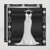 シルバードレスバースデーパーティーの招待 招待状 (正面/裏面)