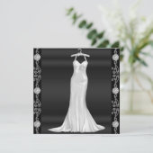 シルバードレスバースデーパーティーの招待 招待状 (スタンド正面)