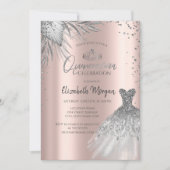 シルバードレスパンパスフラワーズバラ金ゴールドキンセアニラ 招待状 (正面)