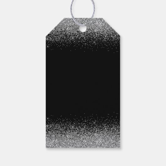 シルバードレスフェイクグリッタースウィート16誕生日 ギフトタグ (裏面)