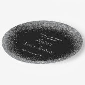 シルバードレスフェイクグリッタースウィート16誕生日 ペーパープレート (アングル)