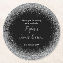 シルバードレスフェイクグリッタースウィート16誕生日