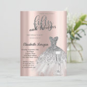 シルバードレスプロセッコパール50誕生日 招待状 (スタンド正面)