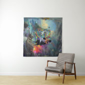 シルバードレス巫女オカルトダークウィッチーAIアート タペストリー (インサイチュ(横))