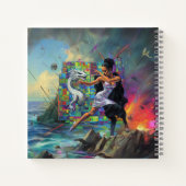 シルバードレス巫女オカルトダークウィッチーAIアート ノートブック (裏面)