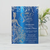 シルバードレス、ティアラ、スウィート16 招待状 (スタンド正面)