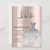 シルバードレス、バラ金ゴールド50th誕生日パーティーエキサイト 招待状 (正面)